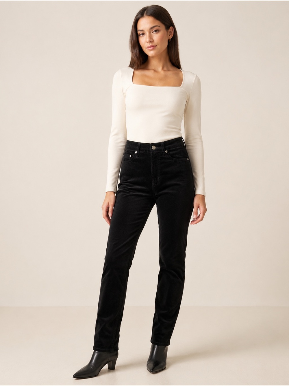 GAP Black Velvet Vintage Slim High-Rise Jeans- Size 25